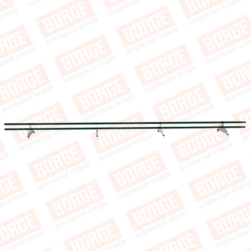 Снегозадержатель трубчатый NewLine 3м, D-25мм, 4 опоры, зеленый мох (RAL 6005)