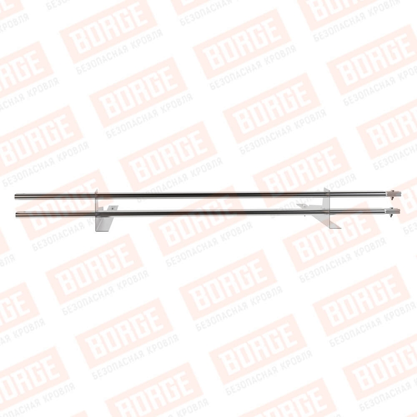 Снегозадержатель трубчатый BORGE 1,5м, 2 опоры, для гибкой черепицы, цинк