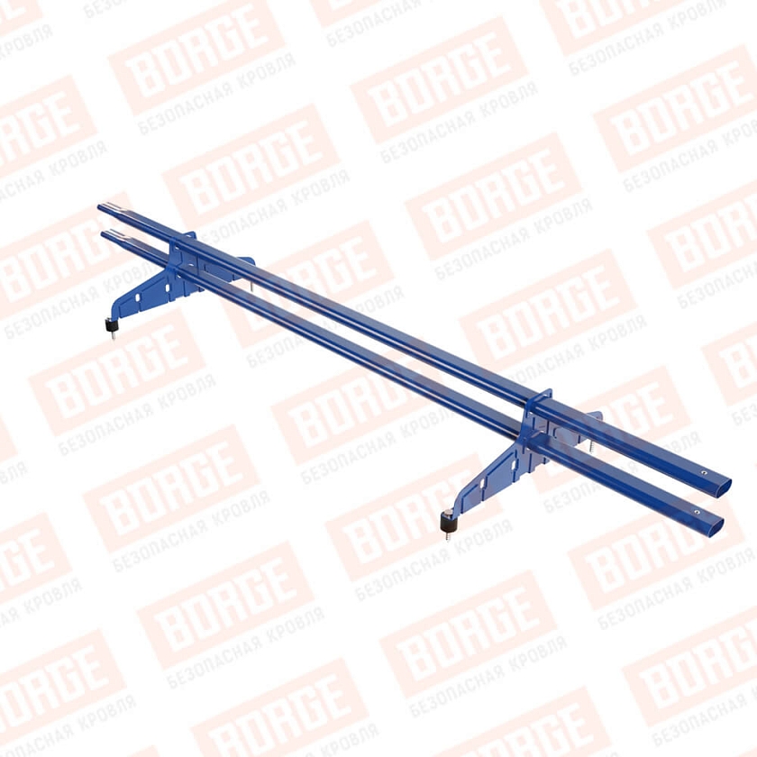 Снегозадержатель трубчатый Русский Рубеж 20х40мм, 1,5м, 2 опоры, сигнально-синий (RAL 5005)