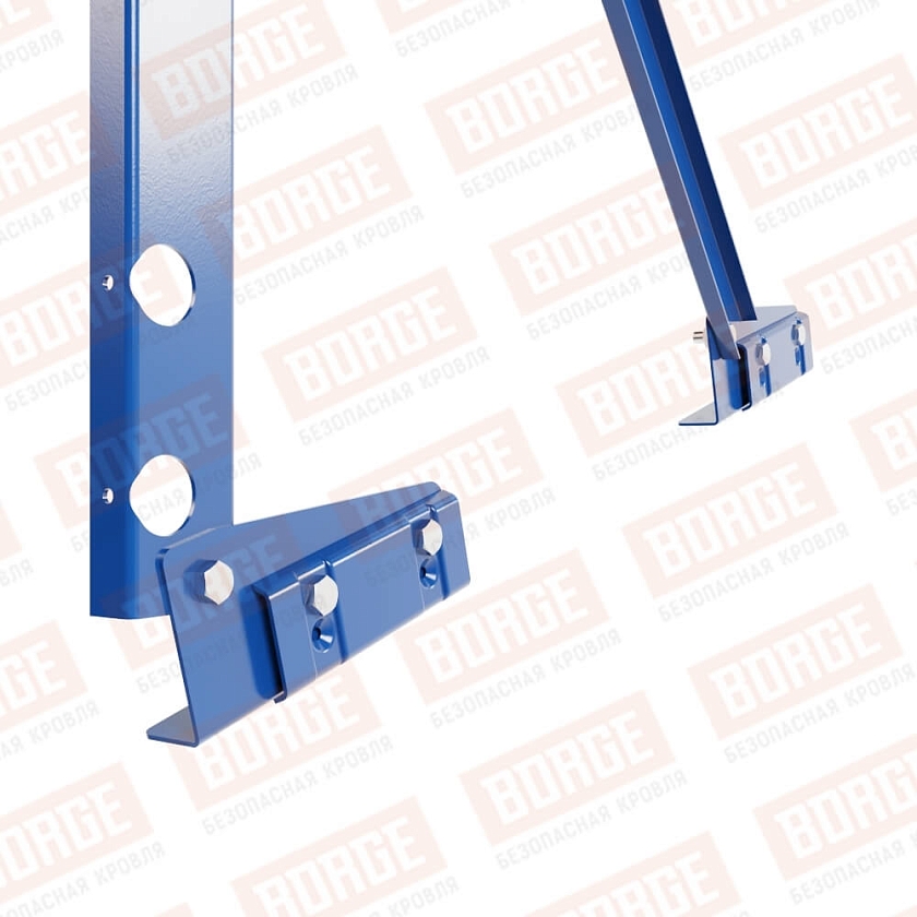 Ограждение кровельное Русский Рубеж H-120см, 3м, для фальцевой кровли, сигнально-синий (RAL 5005)