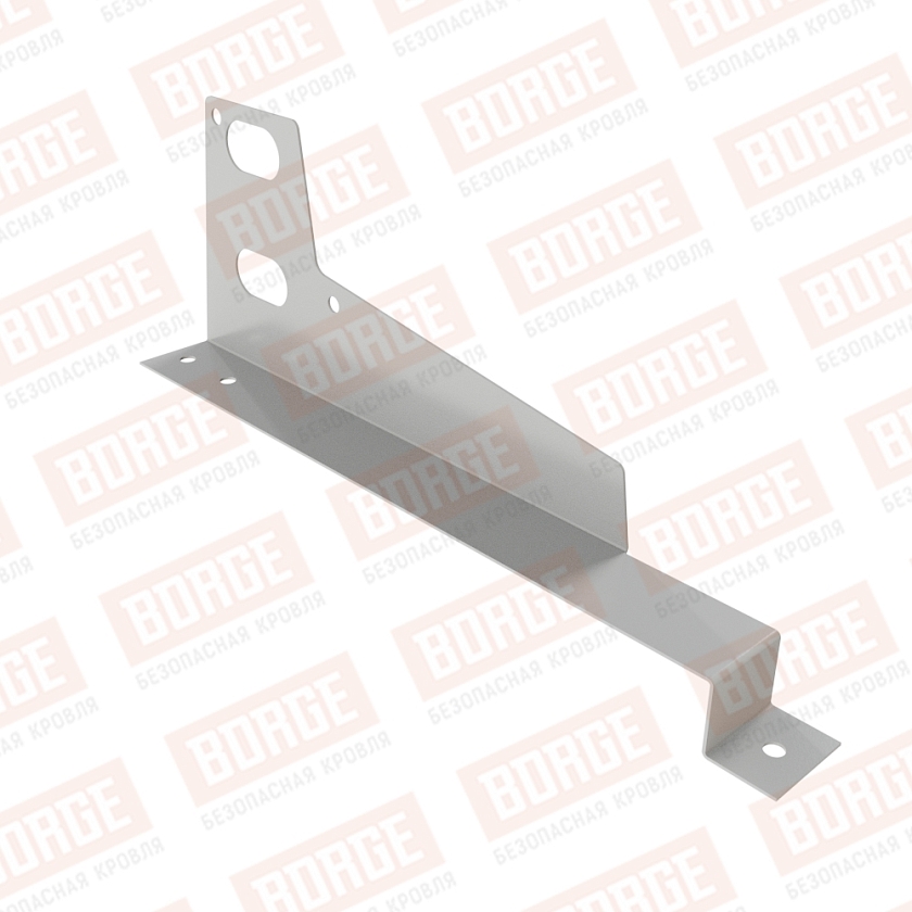 Универсальный кронштейн Русский Рубеж, оцинк., для МЧ с выс. ступен., бело-алюминиевый (RAL 9006), 400мм