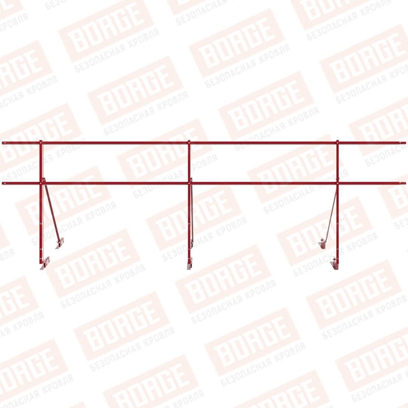 Ограждение декоративное NewLine H-90см, 3м, для фальцевой кровли, рубиново-красный (RAL 3003)