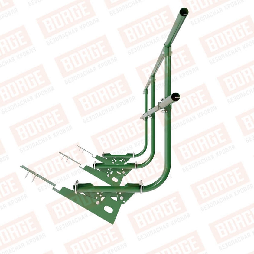 Ограждение кровельное BORGE H-90см, 3м, для композитной черепицы, лиственно-зеленый (RAL 6002)