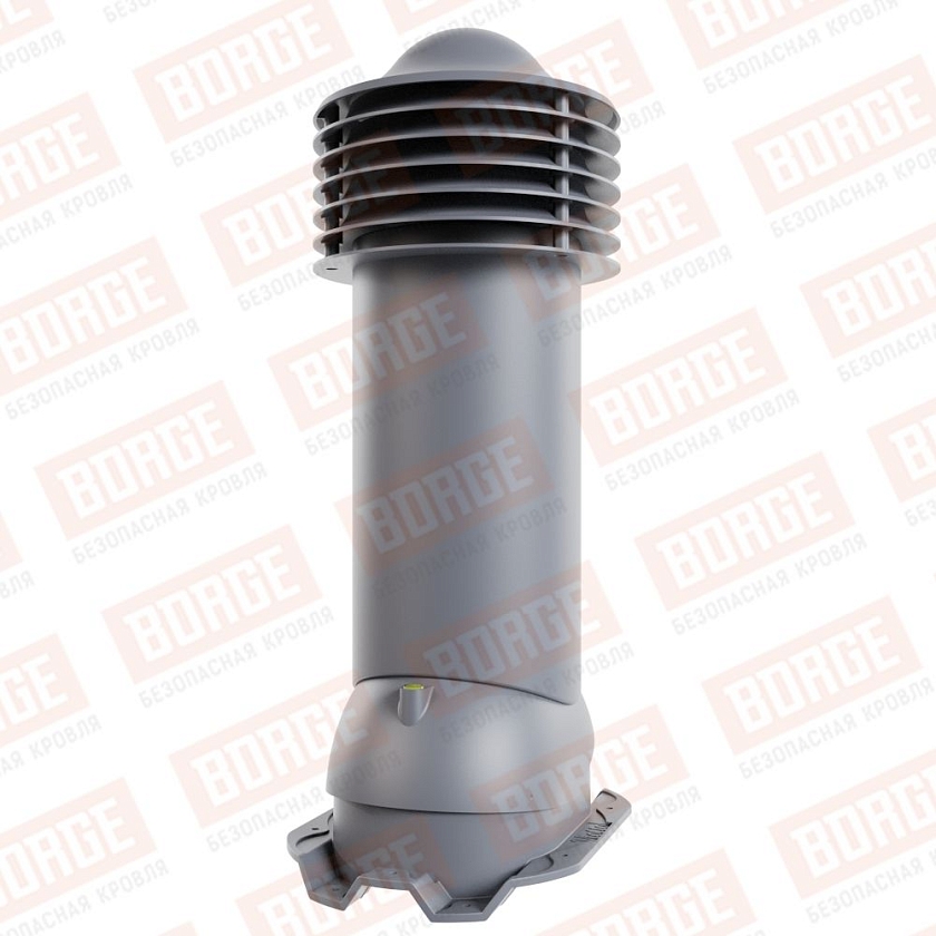 Труба вентиляционная Viotto, для профнастила С21, d-125мм, утепленная, серый графит (RAL 7024)