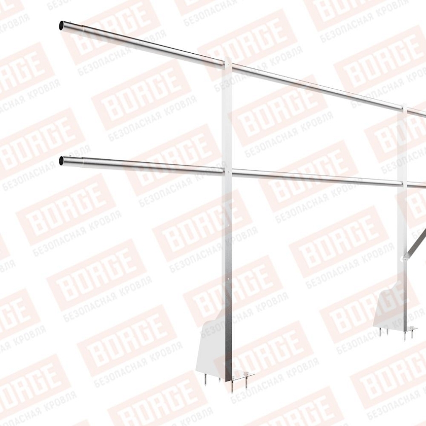 Ограждение плоских кровель Русский Рубеж Н-90, 3м, верхнее крепление, цинк