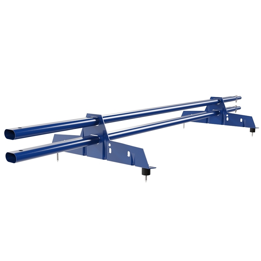 Снегозадержатель трубчатый Русский Рубеж 25х45мм, 1,5м, 2 опоры, сигнально-синий (RAL 5005)