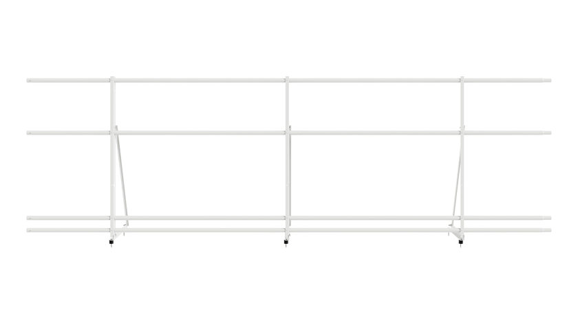 Ограждение кровельное NewLine H-90см, 3м, сигнально-белый (RAL 9003), с двумя доп. трубами
