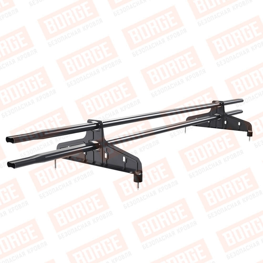 Снегозадержатель трубчатый Русский Рубеж 20х40мм, 1,5м, 2 опоры, серый графит (RAL 7024)