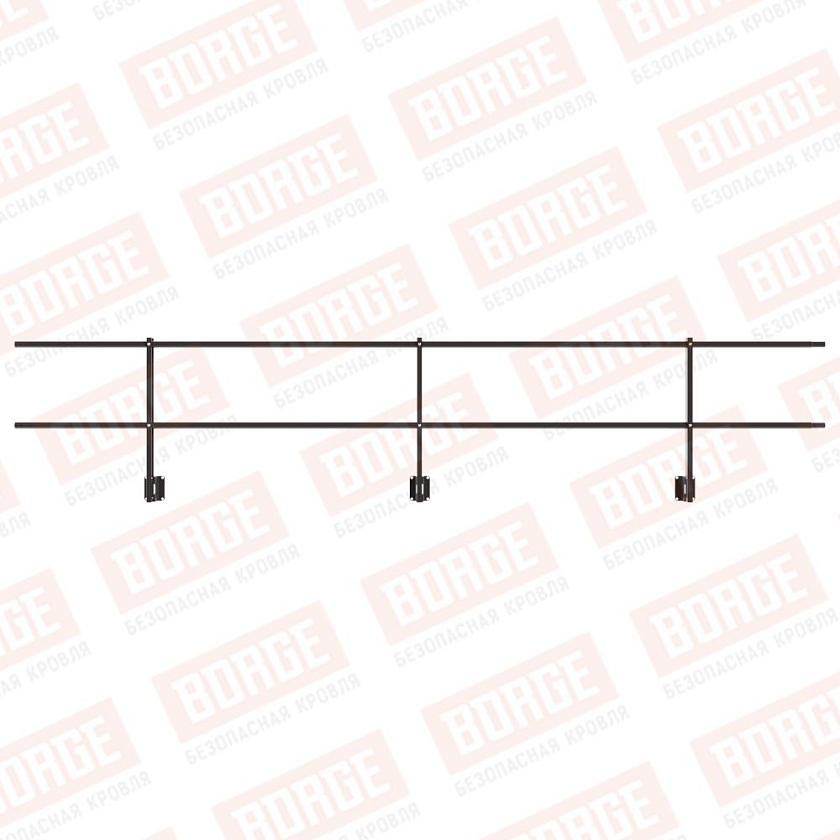 Ограждение парапетное NewLine H-60см, 3м, серо-коричневый (RAL 8019)