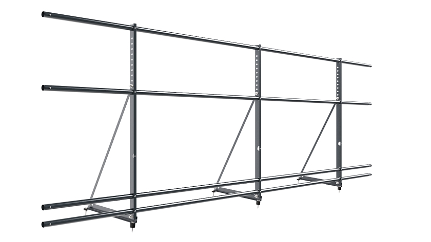 Ограждение кровельное NewLine H-90см, 3м, антрацитово-серый (RAL 7016), с двумя доп. трубами