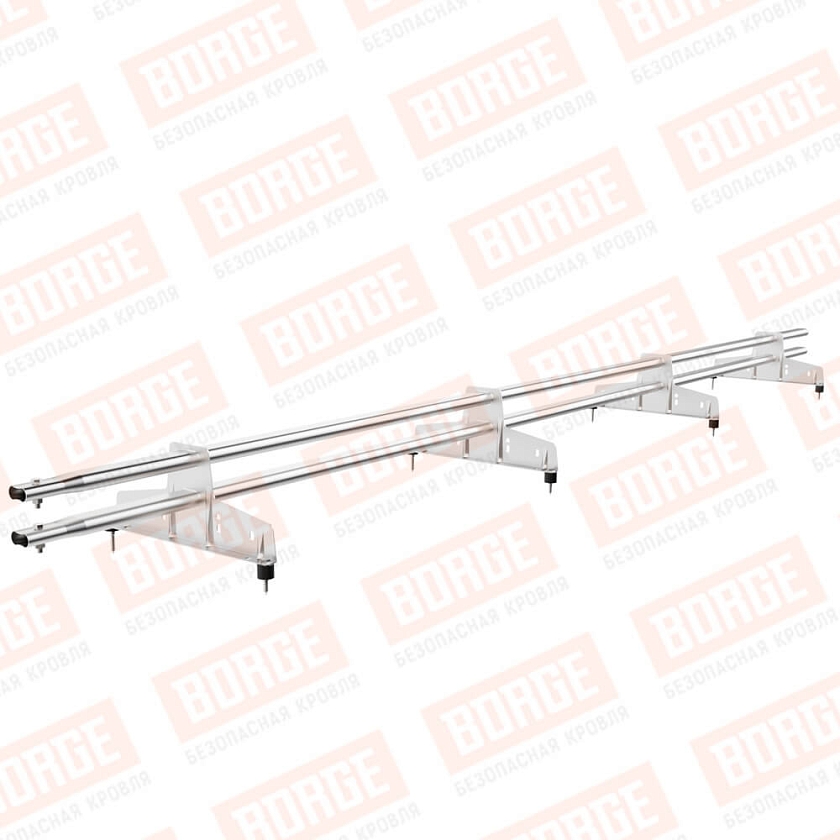 Снегозадержатель трубчатый Русский Рубеж 25х45мм, 3м, 4 опоры, цинк