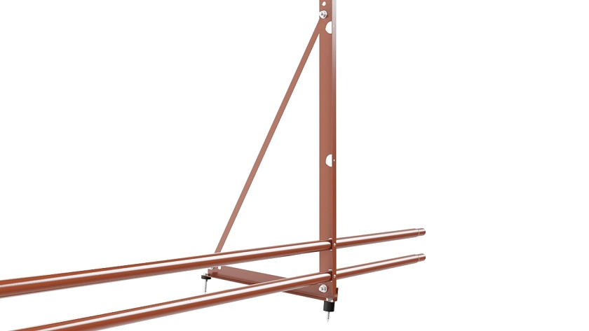 Ограждение кровельное NewLine H-120см, 3м, терракотовый (RAL 8004), с двумя доп. трубами