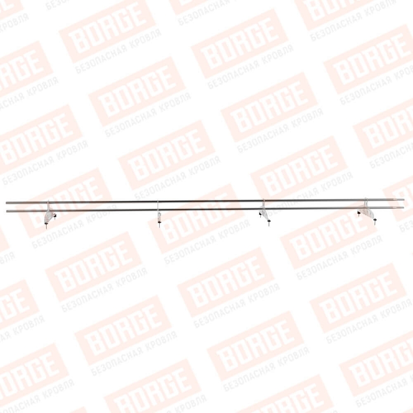 Снегозадержатель трубчатый Русский Рубеж 20х40мм, 3м, 4 опоры, цинк