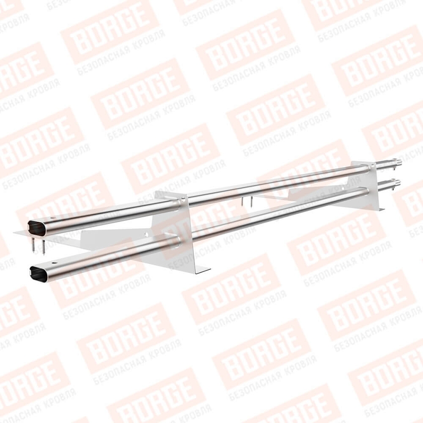 Снегозадержатель трубчатый BORGE 1,5м, 2 опоры, для гибкой черепицы, цинк