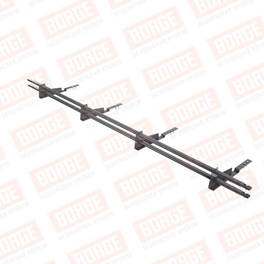 Снегозадержатель трубчатый BORGE 3м, 4 опоры, для композитной черепицы, серый графит (RAL 7024)