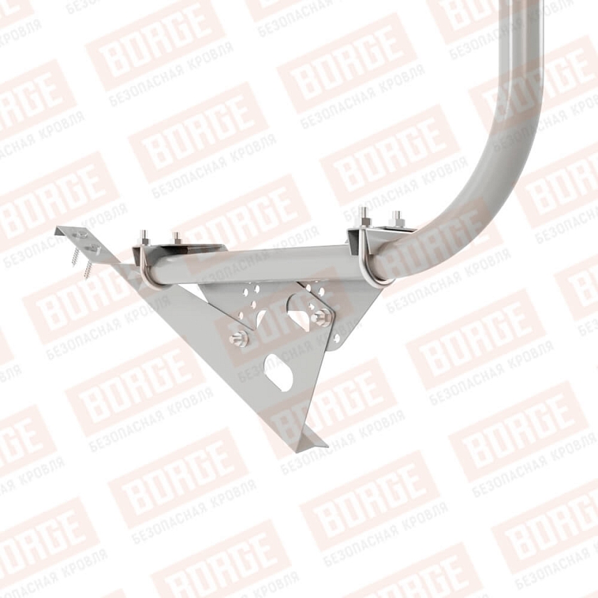 Ограждение кровельное BORGE H-90см, 3м, для черепичной кровли, бело-алюминиевый (RAL 9006)