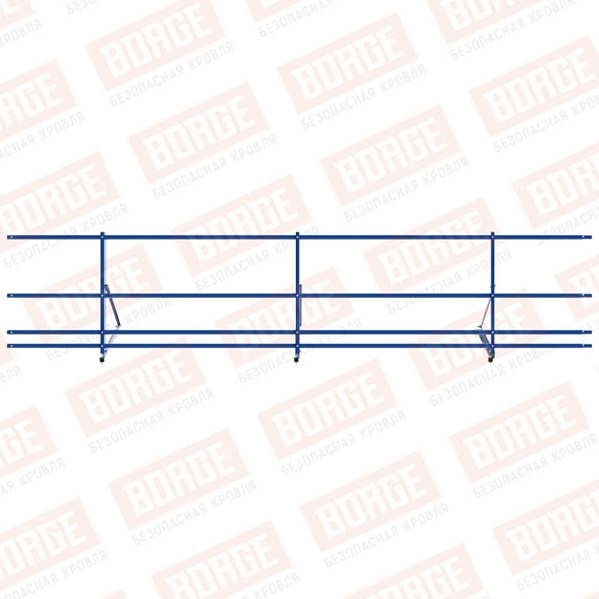 Ограждение декоративное NewLine H-60см, 3м, сигнально-синий (RAL 5005), с двумя доп. трубами