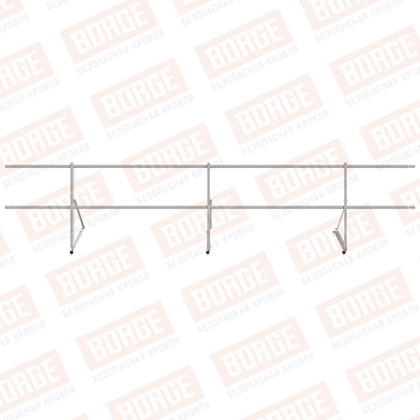 Ограждение декоративное NewLine H-60см, 3м, бело-алюминиевый (RAL 9006)