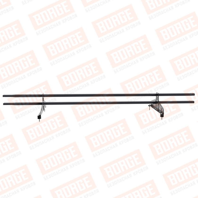 Снегозадержатель трубчатый Русский Рубеж 20х40мм, 1,5м, 2 опоры, серый графит (RAL 7024)