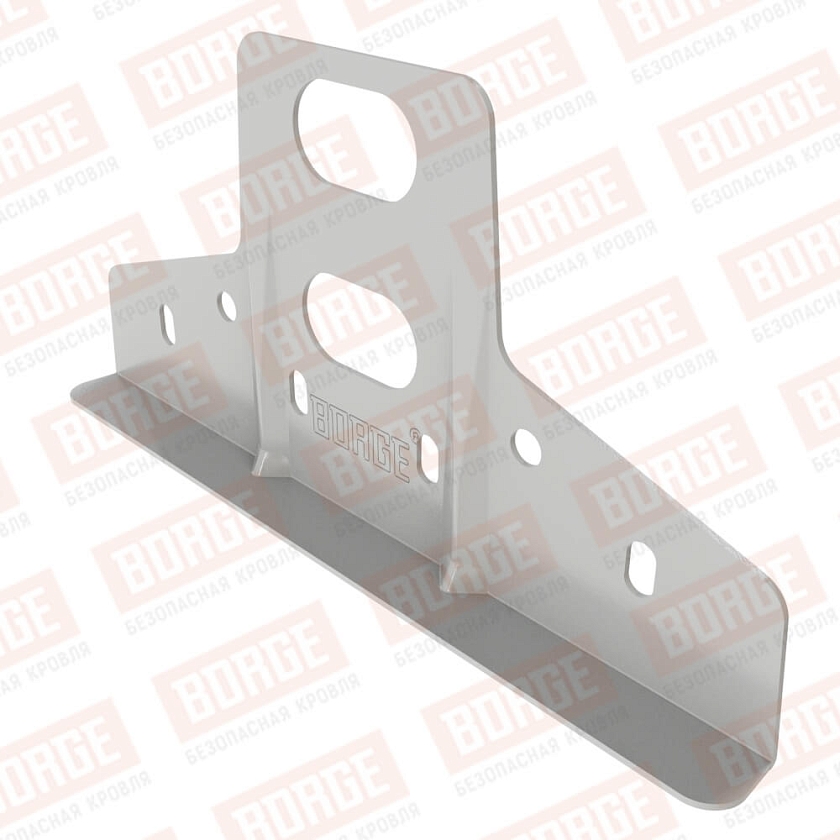 Кронштейн BORGE, оцинк., для фальцевой кровли, бело-алюминиевый (RAL 9006)