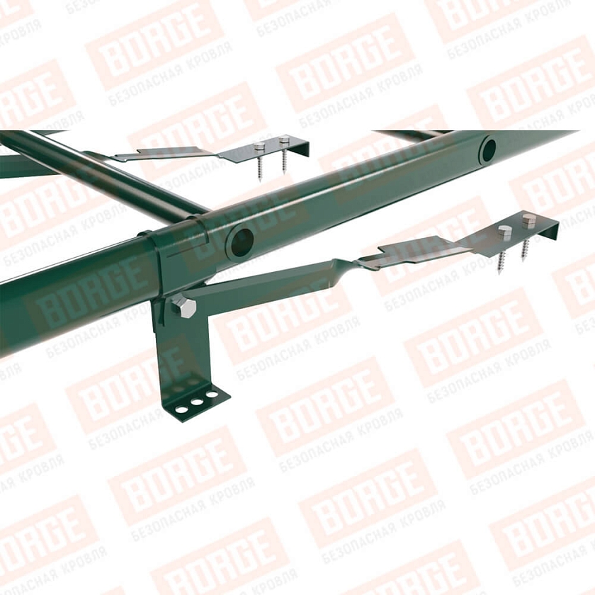 Комплект лестница кровельная BORGE 1,8м, для штучной черепицы, зеленый мох (RAL 6005)