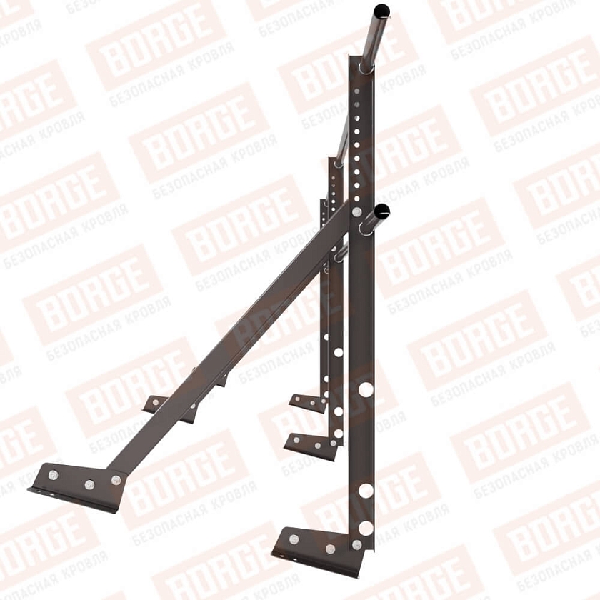 Ограждение кровельное Русский Рубеж H-90см, 3м, для фальцевой кровли, серо-коричневый (RR 32)