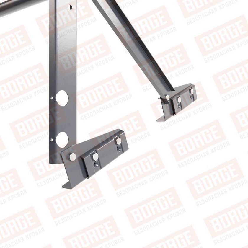 Ограждение кровельное Русский Рубеж H-60см, 3м, для фальцевой кровли, серый графит (RAL 7024)