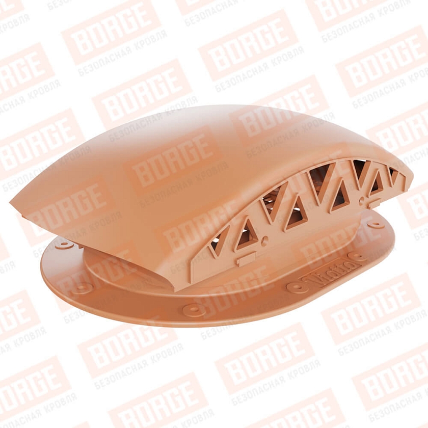 Вентилятор подкровельный Viotto, для готовой мягкой и фальцевой кровли, терракотовый (RAL 8004). Черепаха