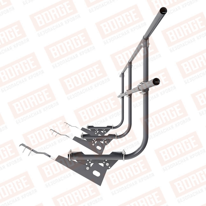 Ограждение кровельное BORGE H-90см, 3м, для черепичной кровли, серый графит (RAL 7024 matt)