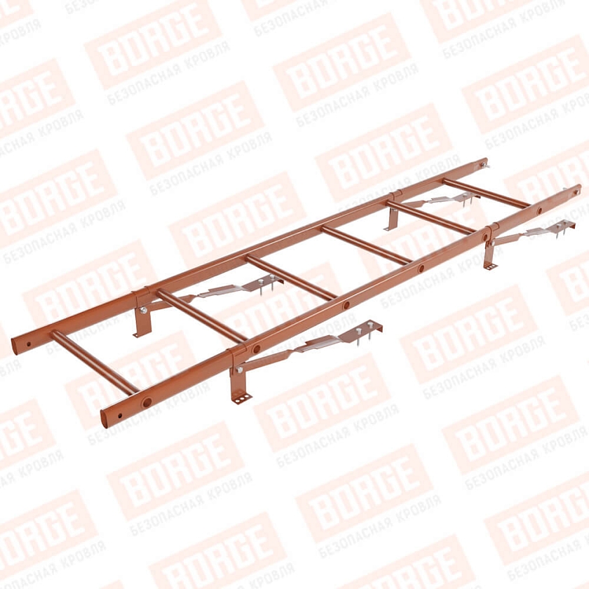 Комплект лестница кровельная BORGE 1,8м, для штучной черепицы, терракотовый (RAL 8004)